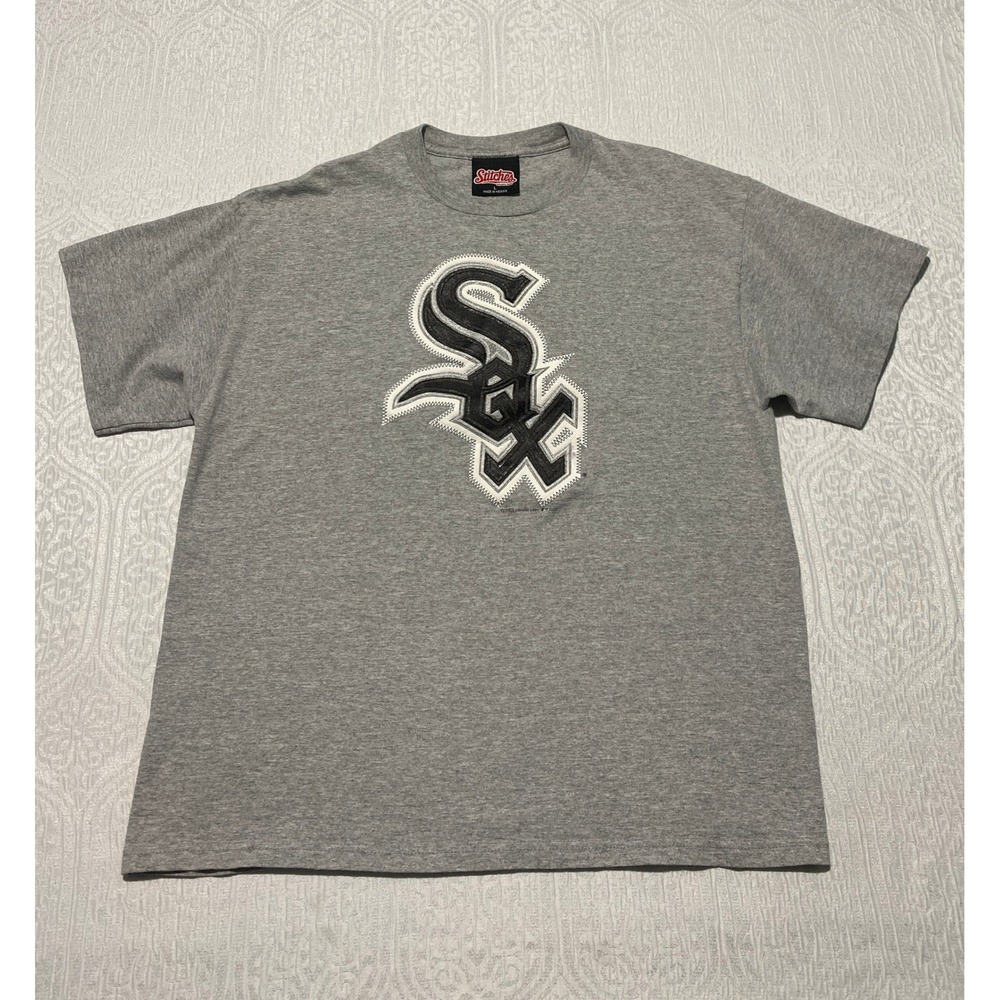 Stitches Chicago White Sox T Shirt Mens Large Gray MLB Baseball Graphic 2005